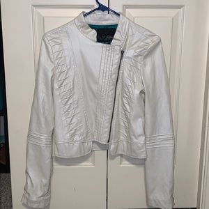 White faux leather jacket